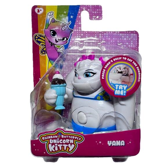 Rainbow Butterfly Unicorn Kitty Yana 3" Yeti Figure FURR-TASTIC Feature New - Picture 1 of 2